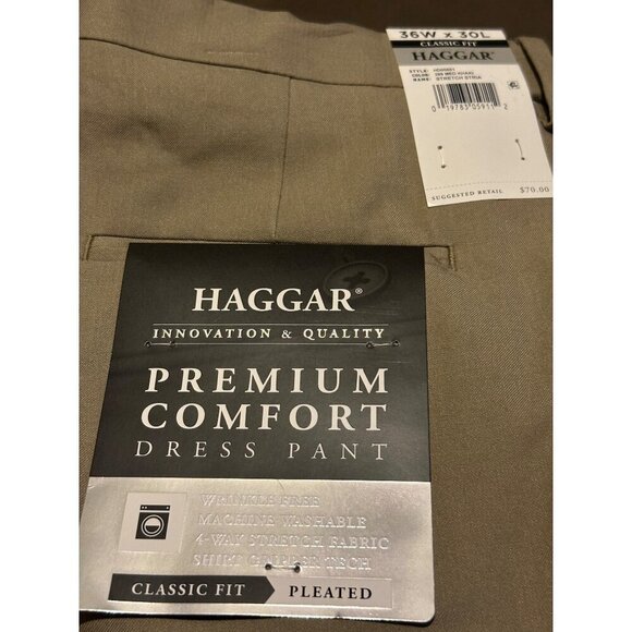 Haggar Premium Comfort Classic Fit Stretch Stria Dress Pant 36W x 30L NWT - Picture 5 of 5